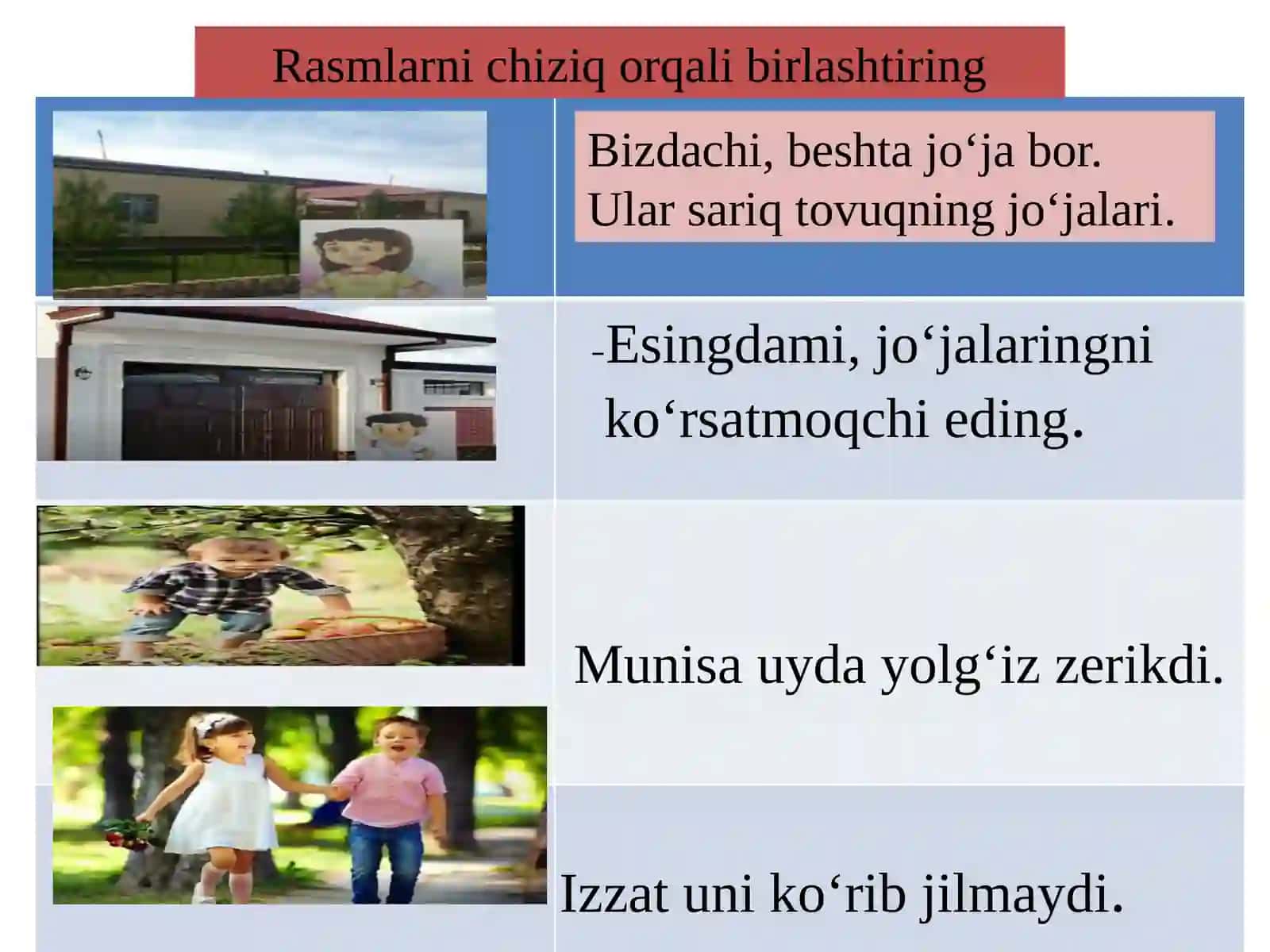 O‘tgan mavzuni mustahkamlash 4