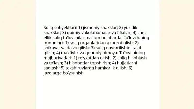 Soliqlar va yig‘imlar hisobi 4
