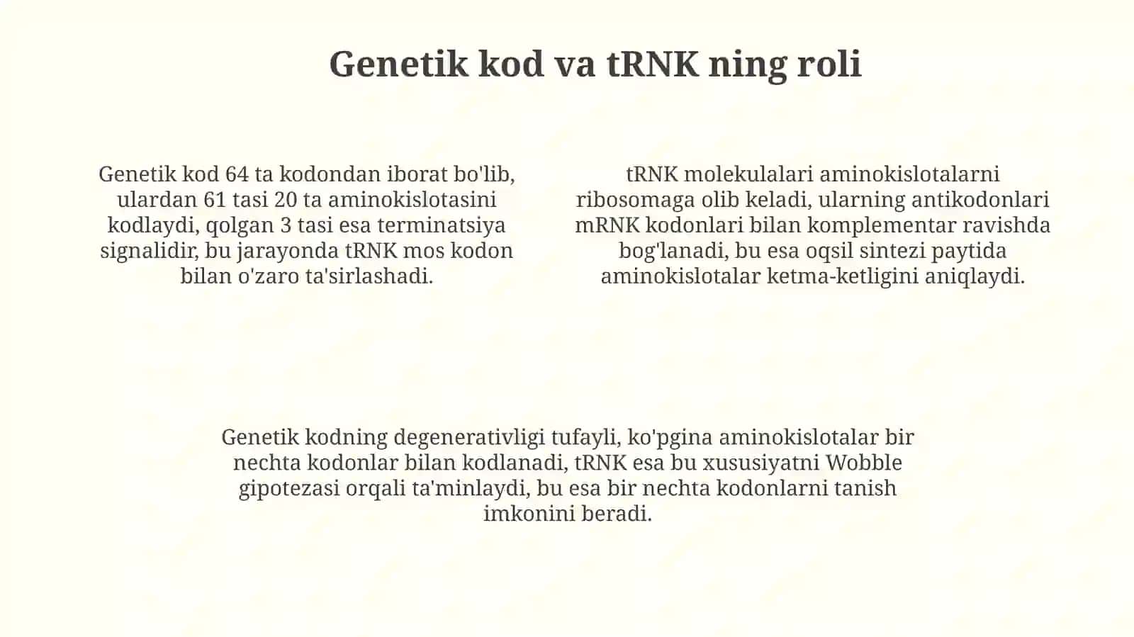 Oqsillar biosintezi parchalanishi 4