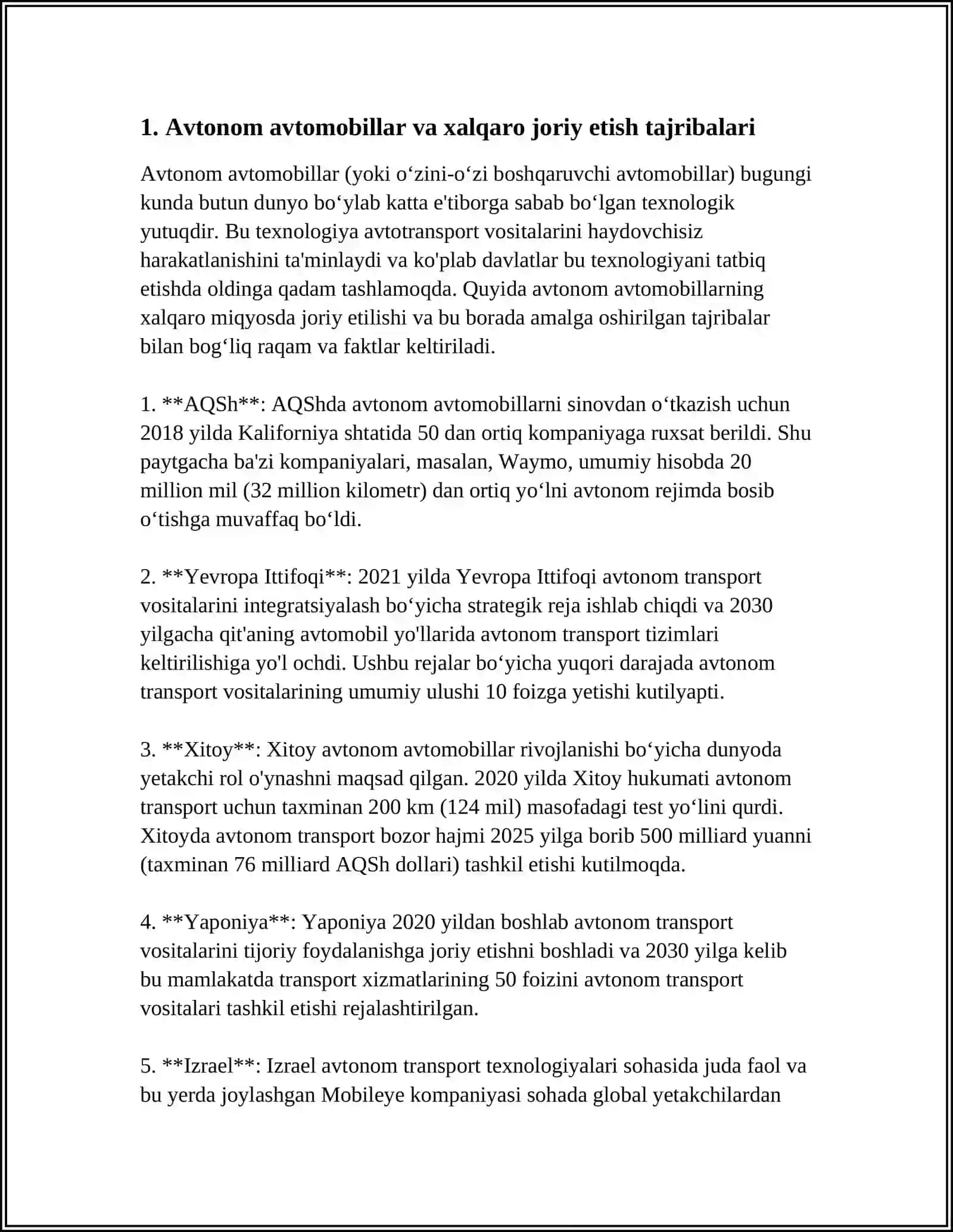 TRANSPORT OPERATSIYALARINI ROBOTLASHTIRISHDA JAHON TAJRIBASI 4