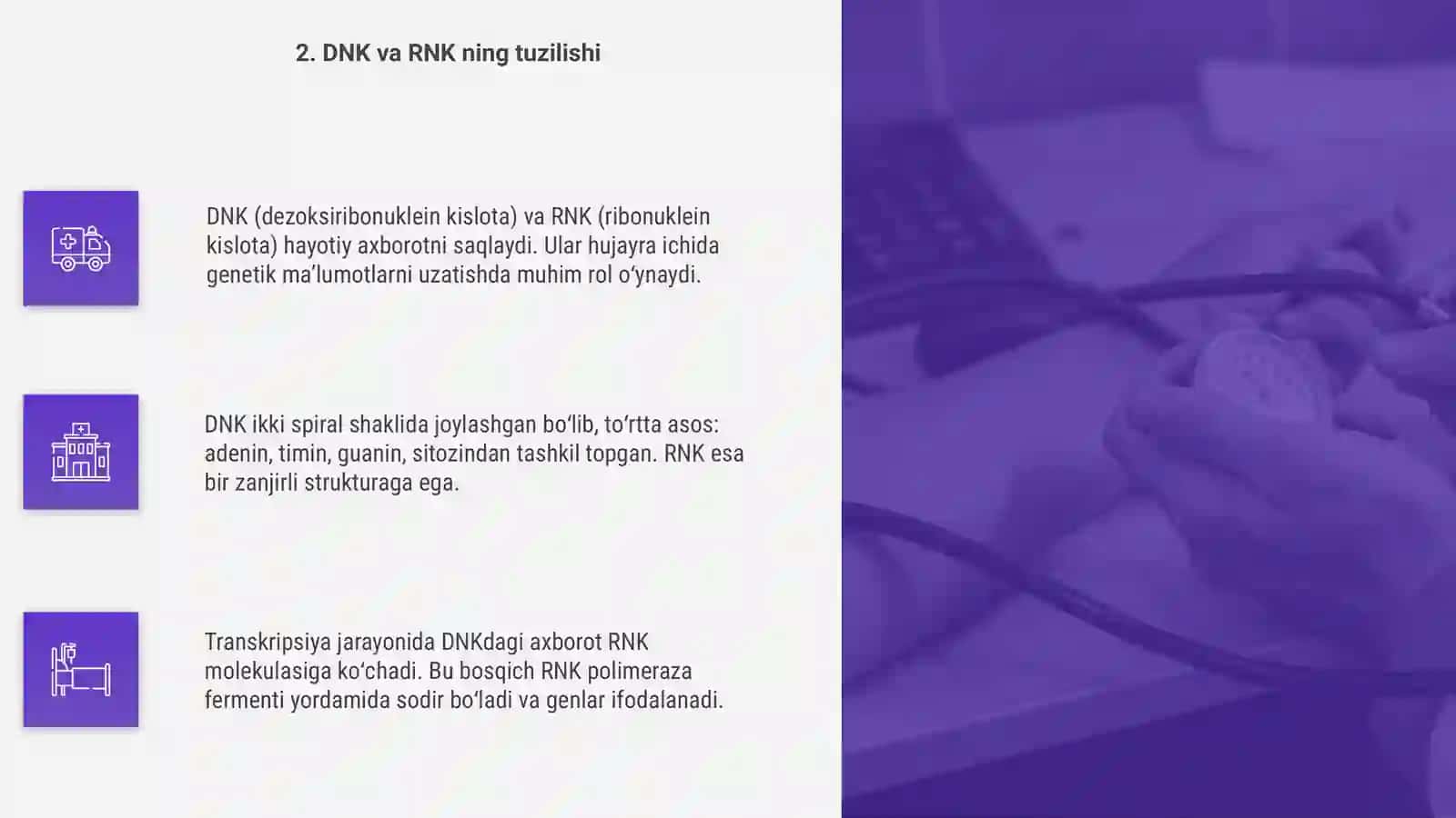 Molekulyar biologiya. Genlar ekspressiyasi: transkripsiya 4