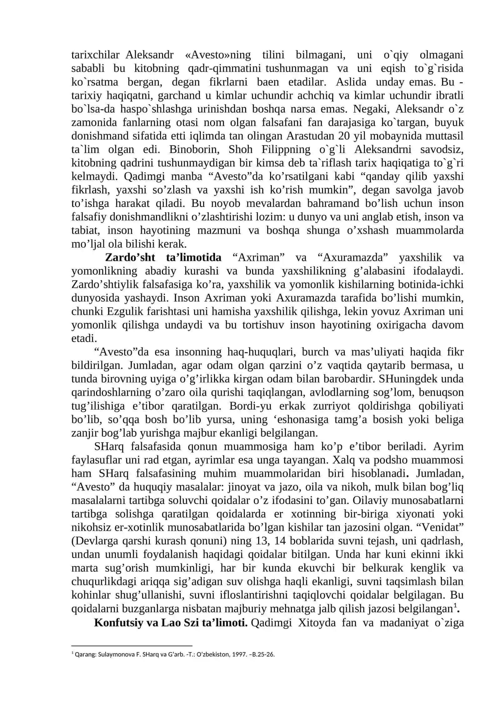 Falsafiy tafakkur taraqqiyoti bosqichlari: Sharq falsafasi (2 soat) 4