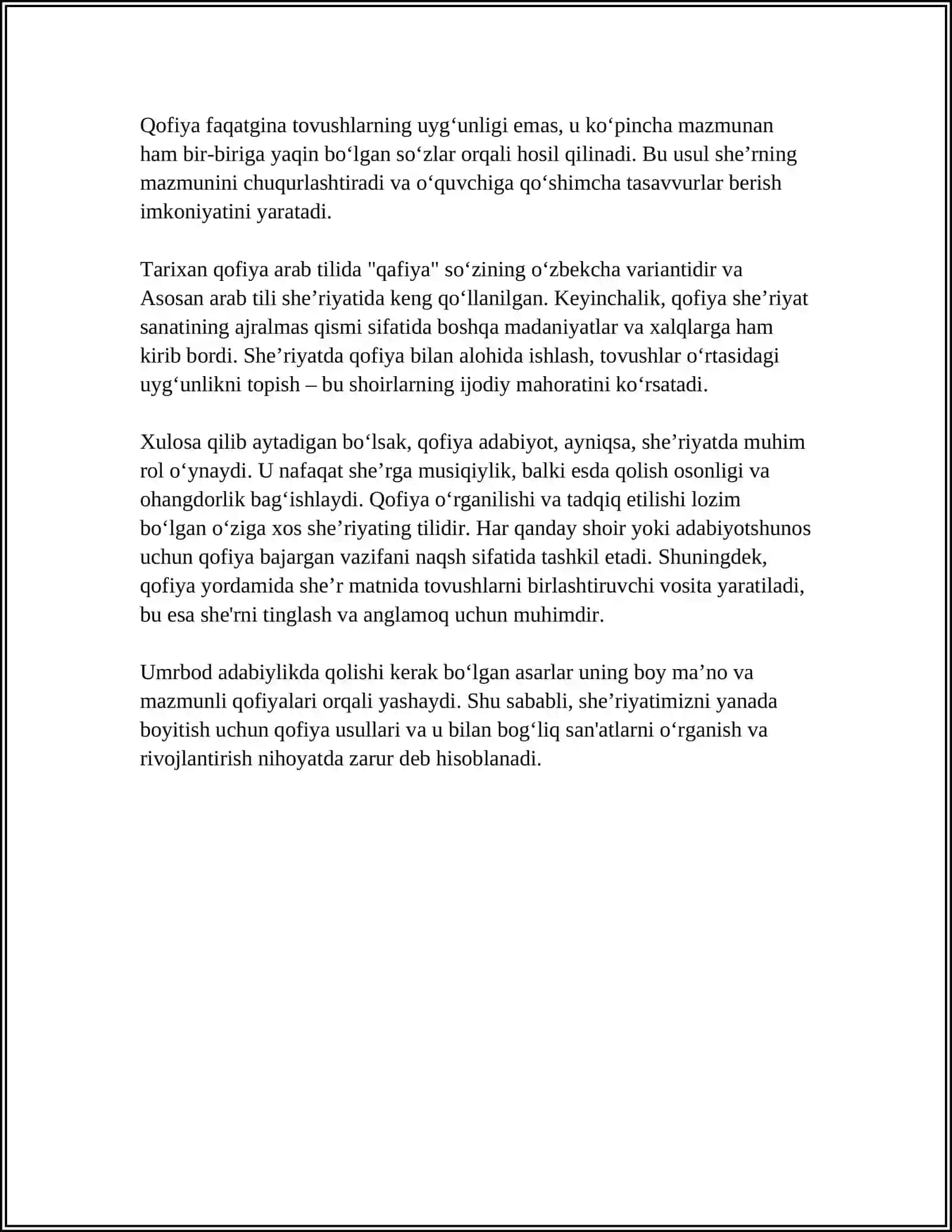 QOFIYA TUSHUNCHASI VA VAZIFALARI 4