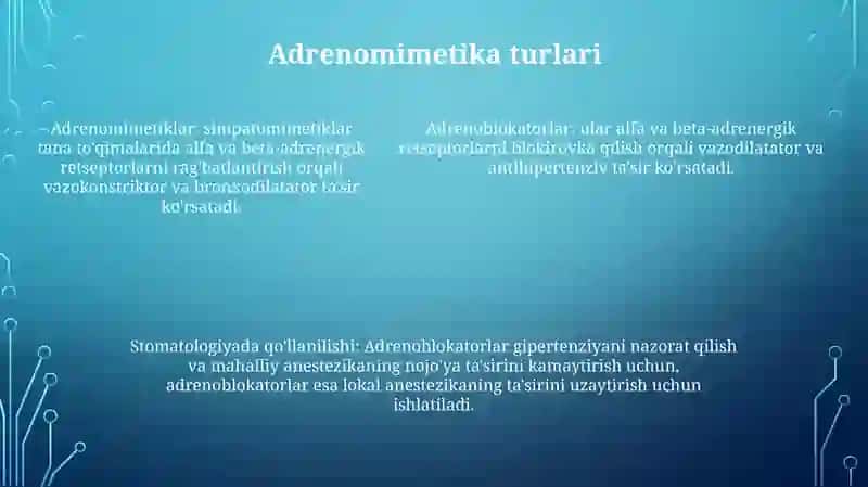 Adrenomimetika va adrenoblokatorlar 4