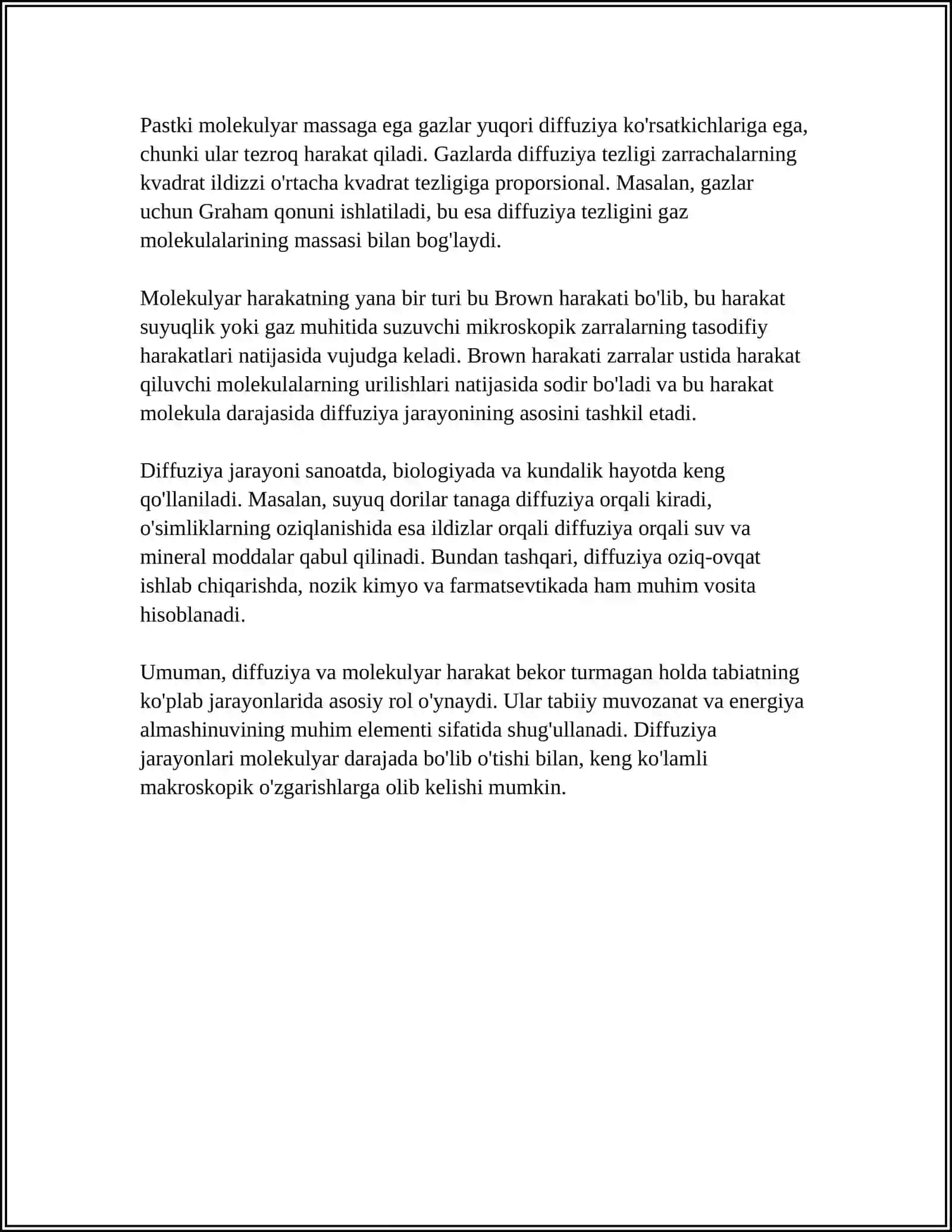 DIFFUZIYA VA OSMOS XODISA 4