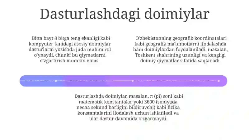 Doimiylar va o'zgaruvchilar 4