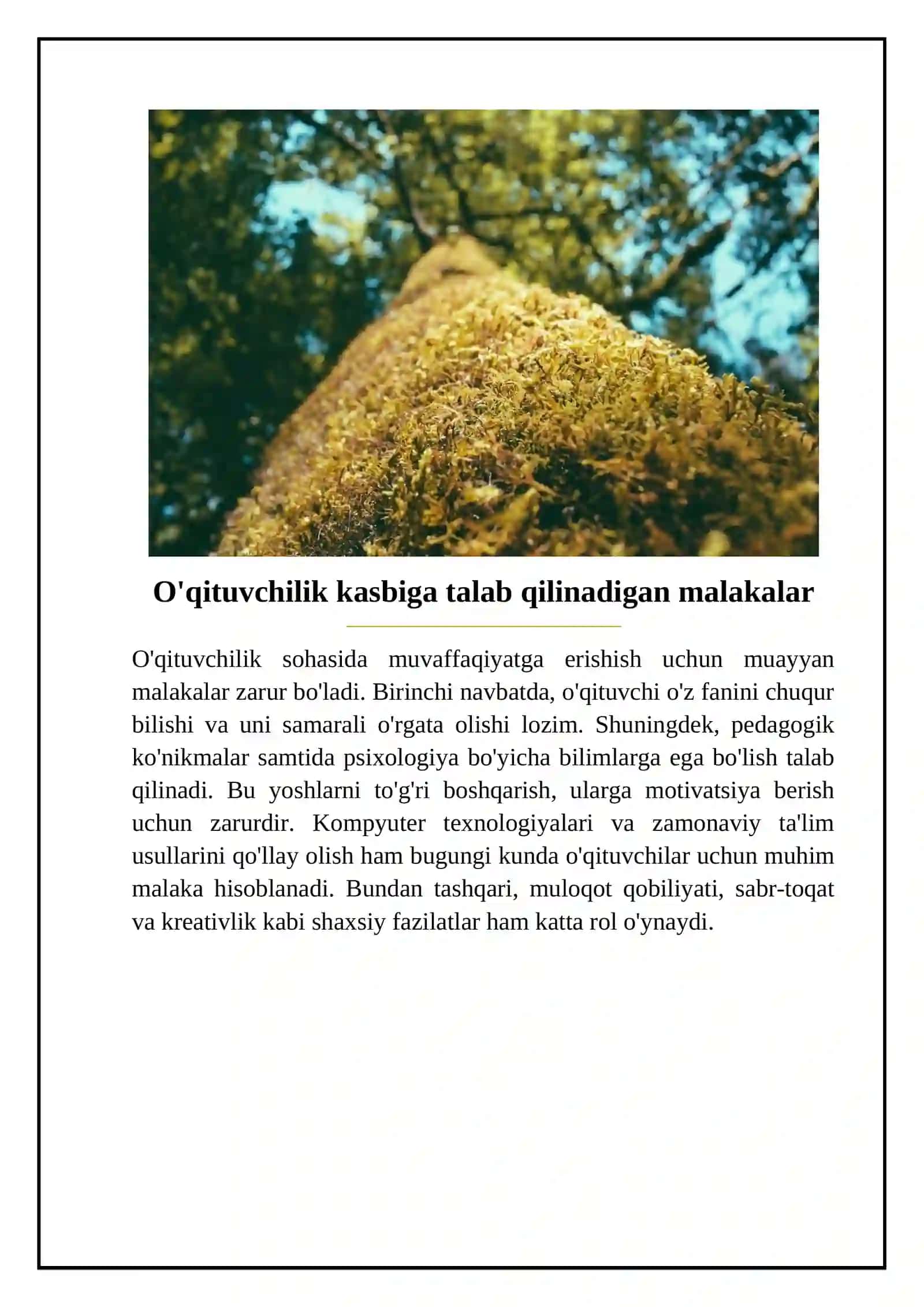 Mening kelajakdagi kasbim oʻqituvchilik! 4