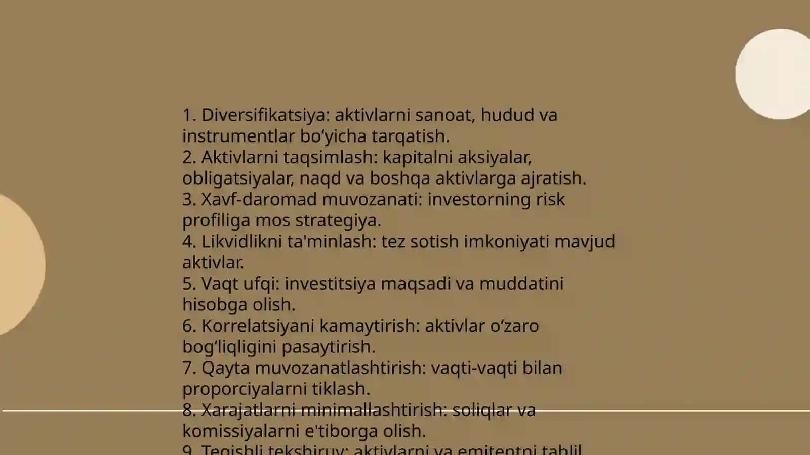 Investetsion partufelni shakllantirish 4