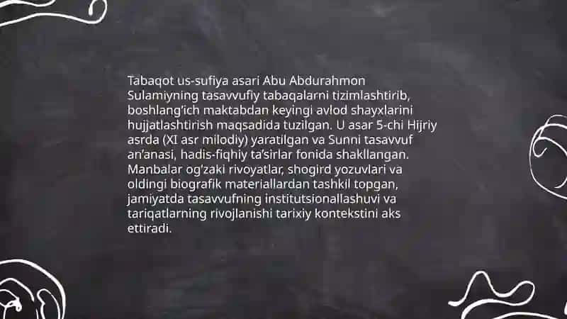 "Tabaqot us-sufiya" 4