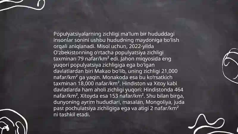 Populyatsiyalarning xususiyatlari 4