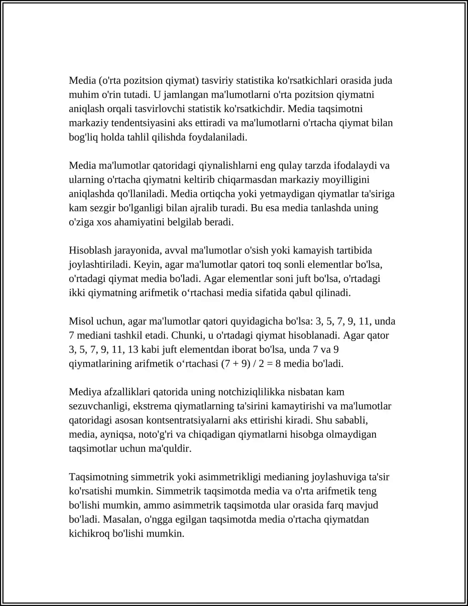 TASVIRIY STATISTIKA KOʻRSATKICHLARI 4