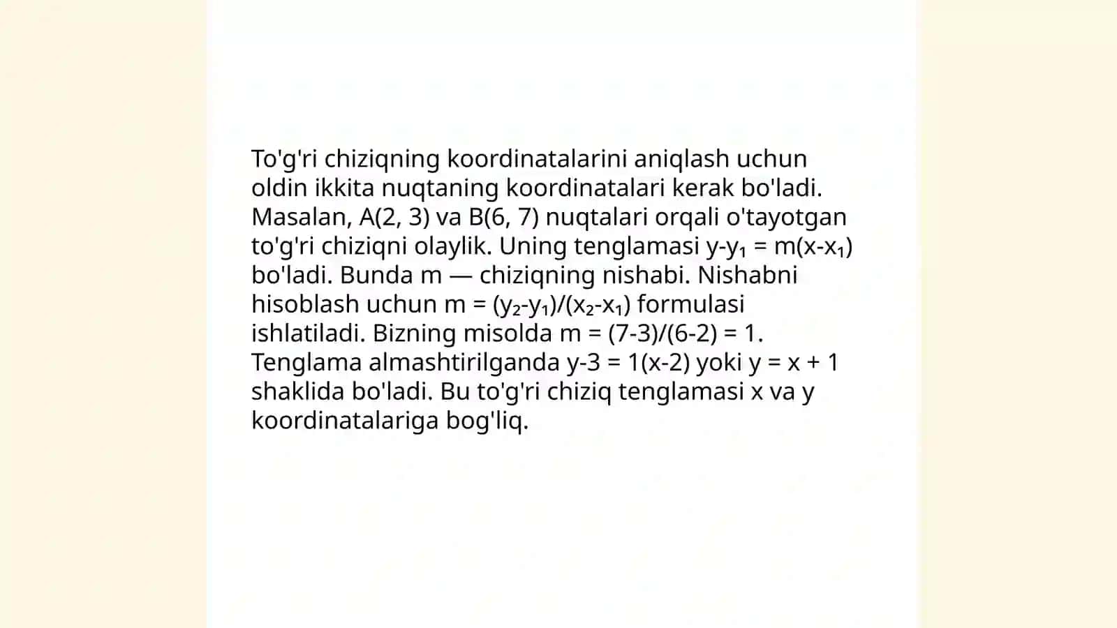 To'g'ri chiziqning izlari 4