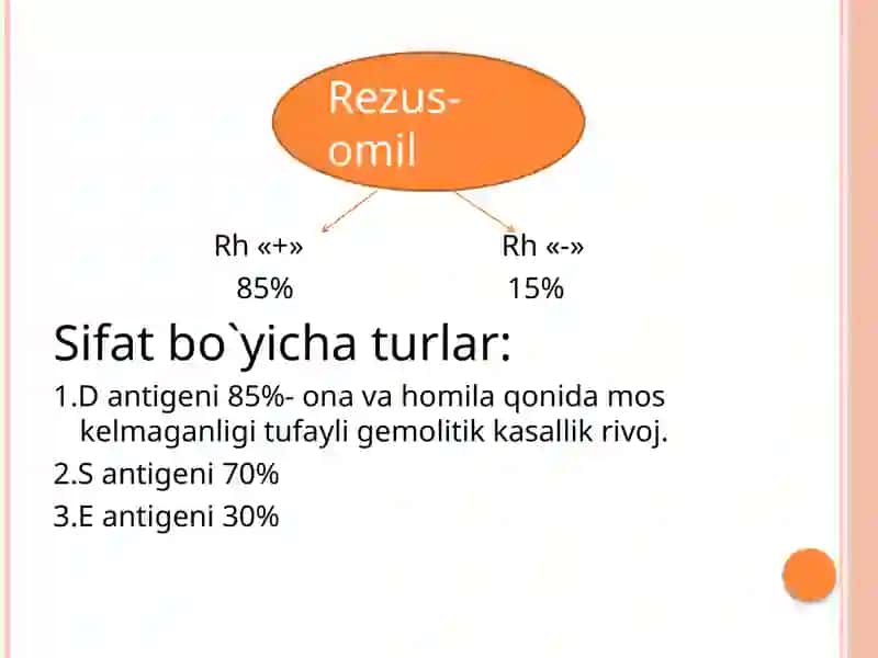 Akusherlikda rezus omilning o`rni 4