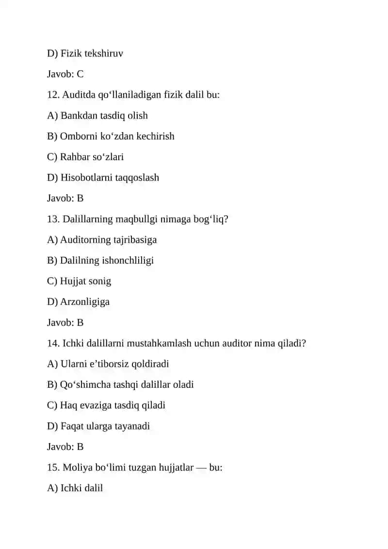 Auditorlik dalillari, ularning turlari va ahamiyati 4
