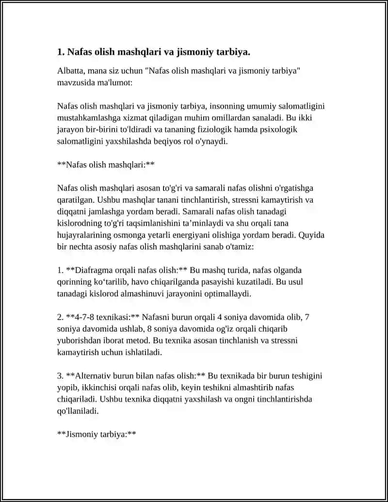 Nafas olish mashqlari va jismoniy tarbiya 4