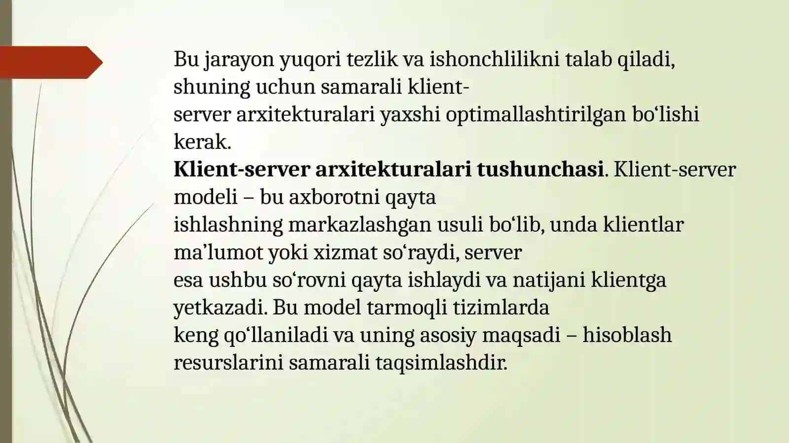 “Klient – server” texnologiyasi va undan foydalanish 4