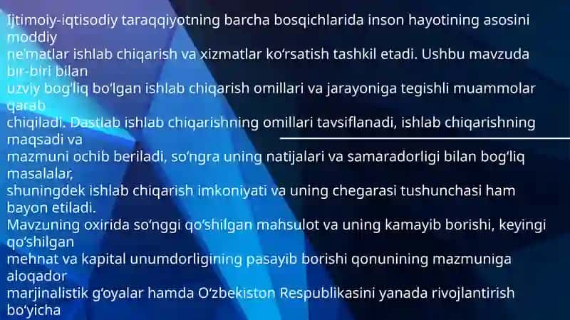 Ishlab chiqarish 4