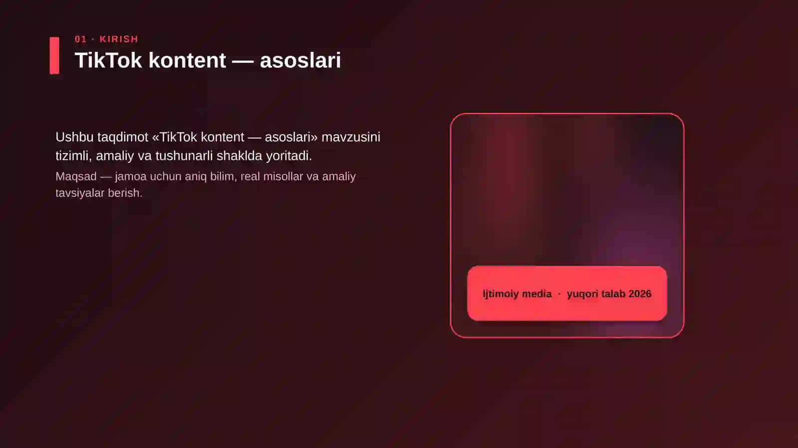 TikTok kontent — asoslari 4