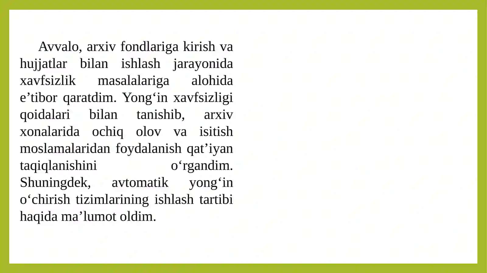 “Arxivshunoslik o‘quv tanishiv” amaliyoti bo‘yicha TAQDIMOT 4