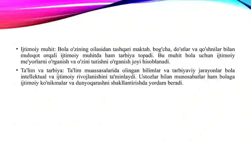 Bola rivojlanishida ijtimoiy omillar 4