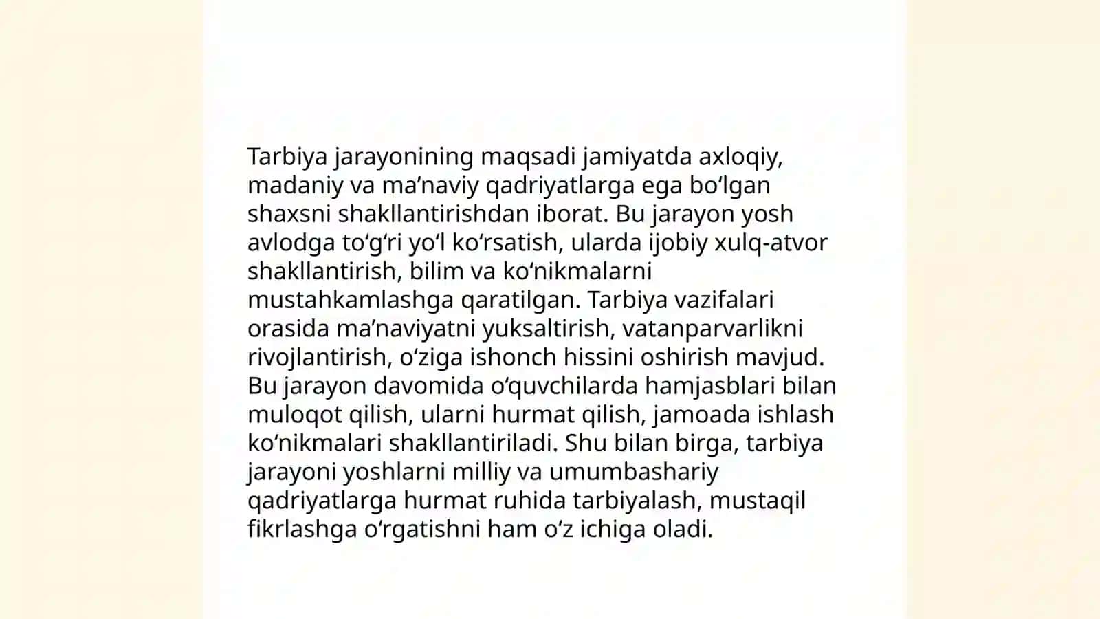 Tarbiya fanini o'qitish metodikasi 4