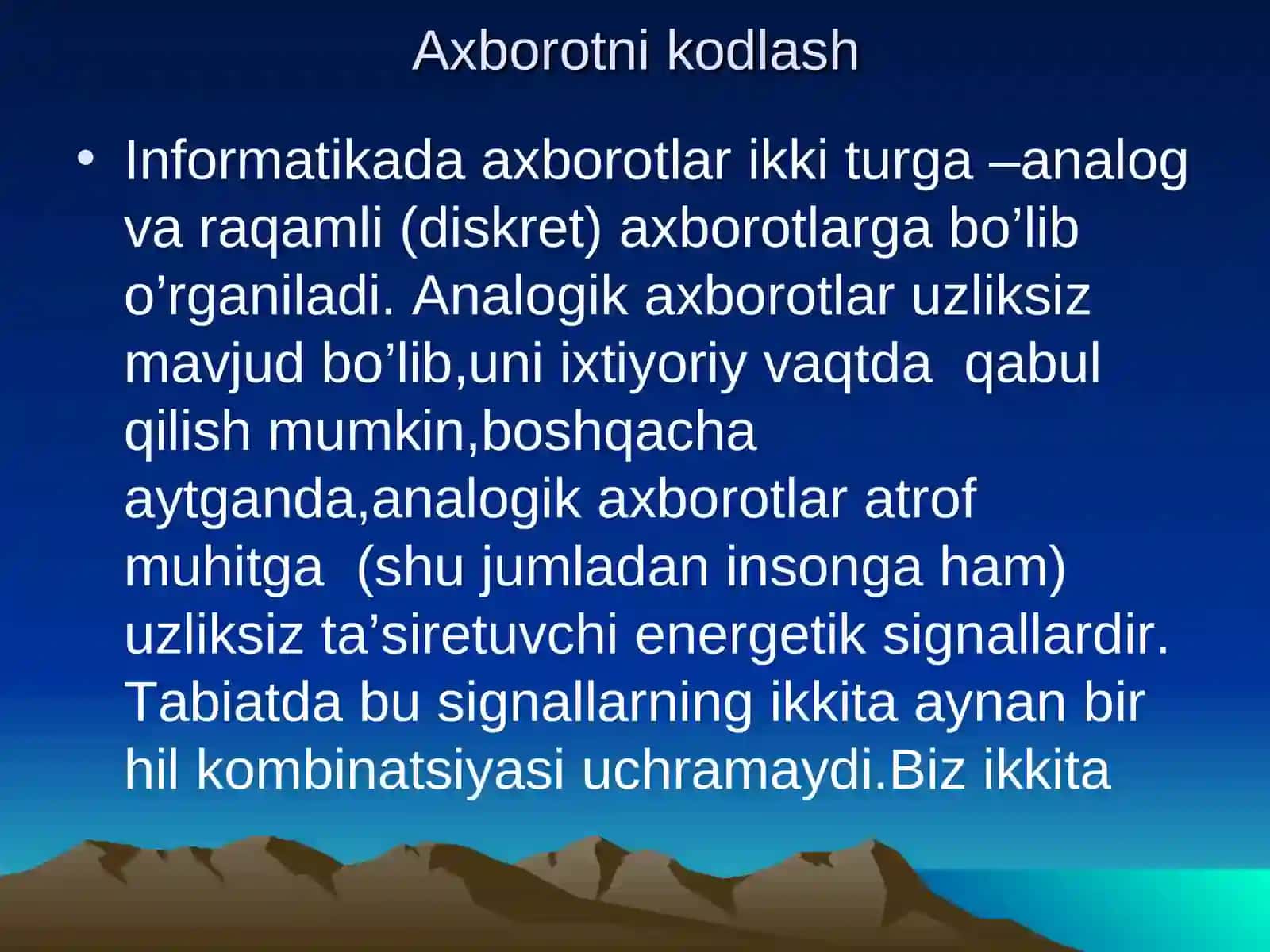 4-dars Axborotlarni kodlash 4