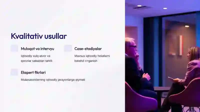 Iqtisodiyot fanlarining o’ziga xos usullari 4