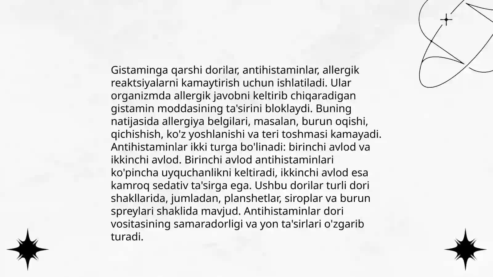 Gistaminga qarshi ta'sir etuvchi moddalar 4