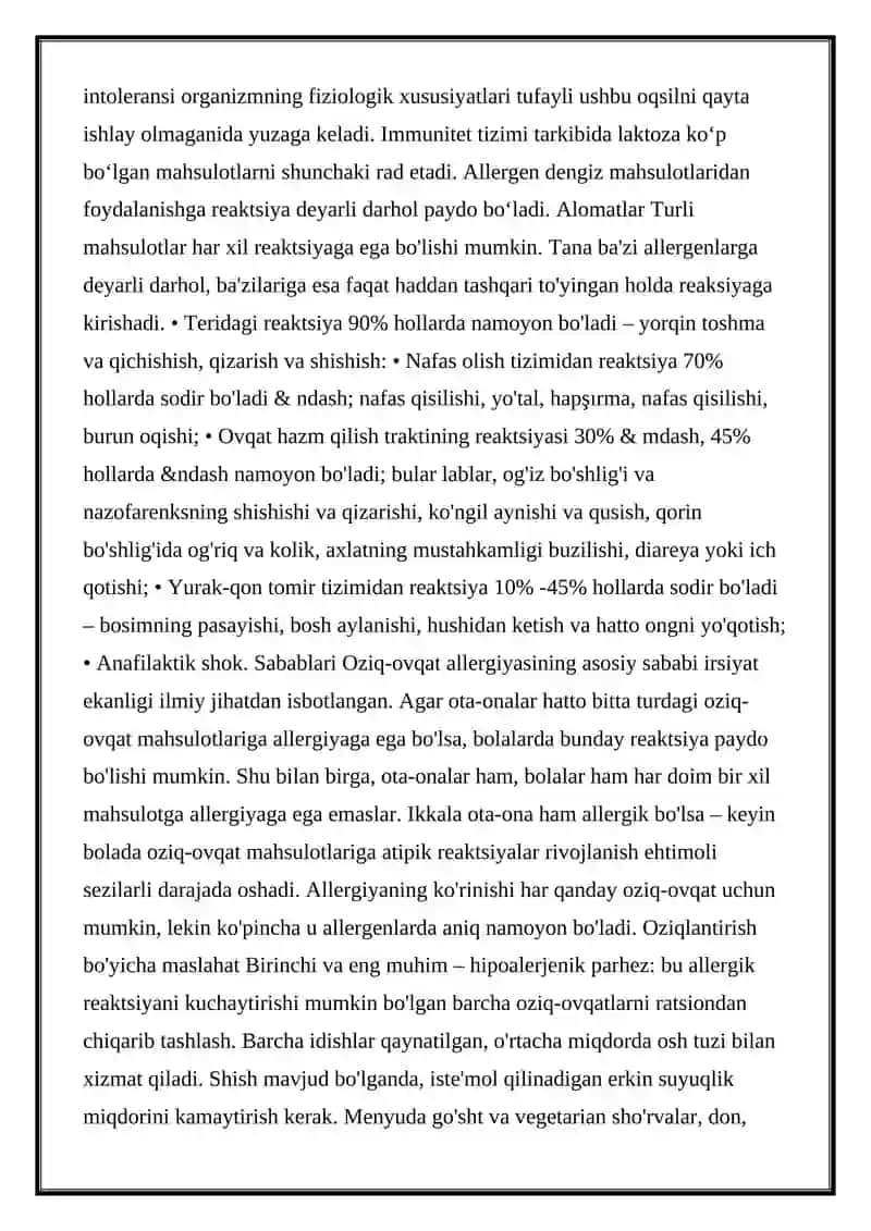 OZIQ OVQAT ALLERGIYASI 4