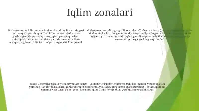OʻZbekiston Hududini Tabiiy-Geografik Rayonlashtırısh 4