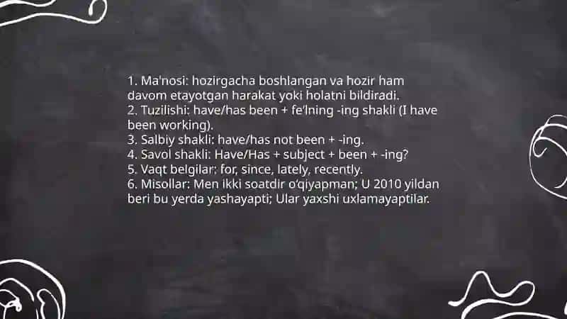 Present Perfect Continuous 4