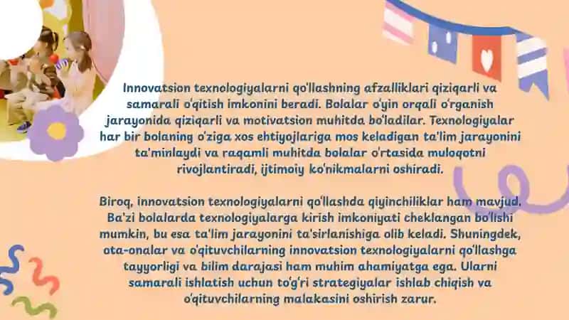 Maktabgacha ta'limda innovatsion texnologiyalar 4