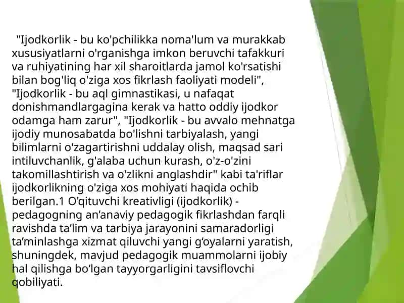 O’qituvchini kreativ salohiyati 4