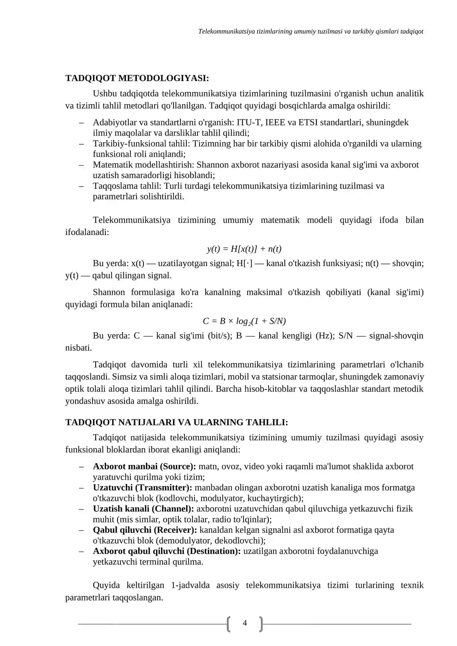 TELEKOMMUNIKATSIYA TIZIMLARINING UMUMIY TUZILMASI VA TARKIBIY QISMLARI HAQIDA MAQOLA 4