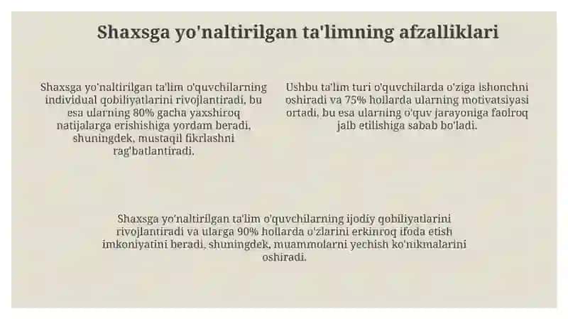Shaxsga Yo'naltirilgan Ta'lim 4