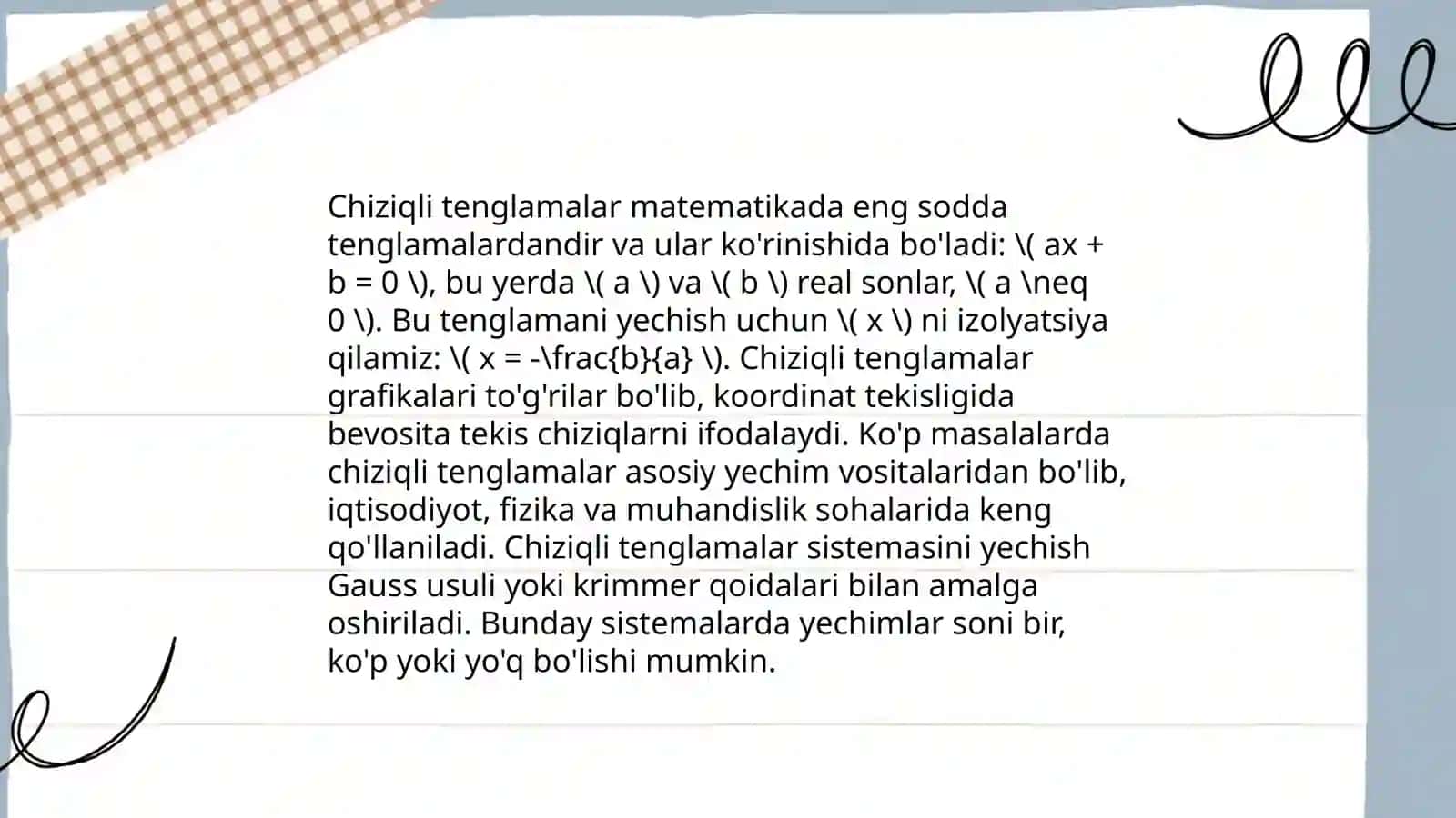 Tenglamalar 4