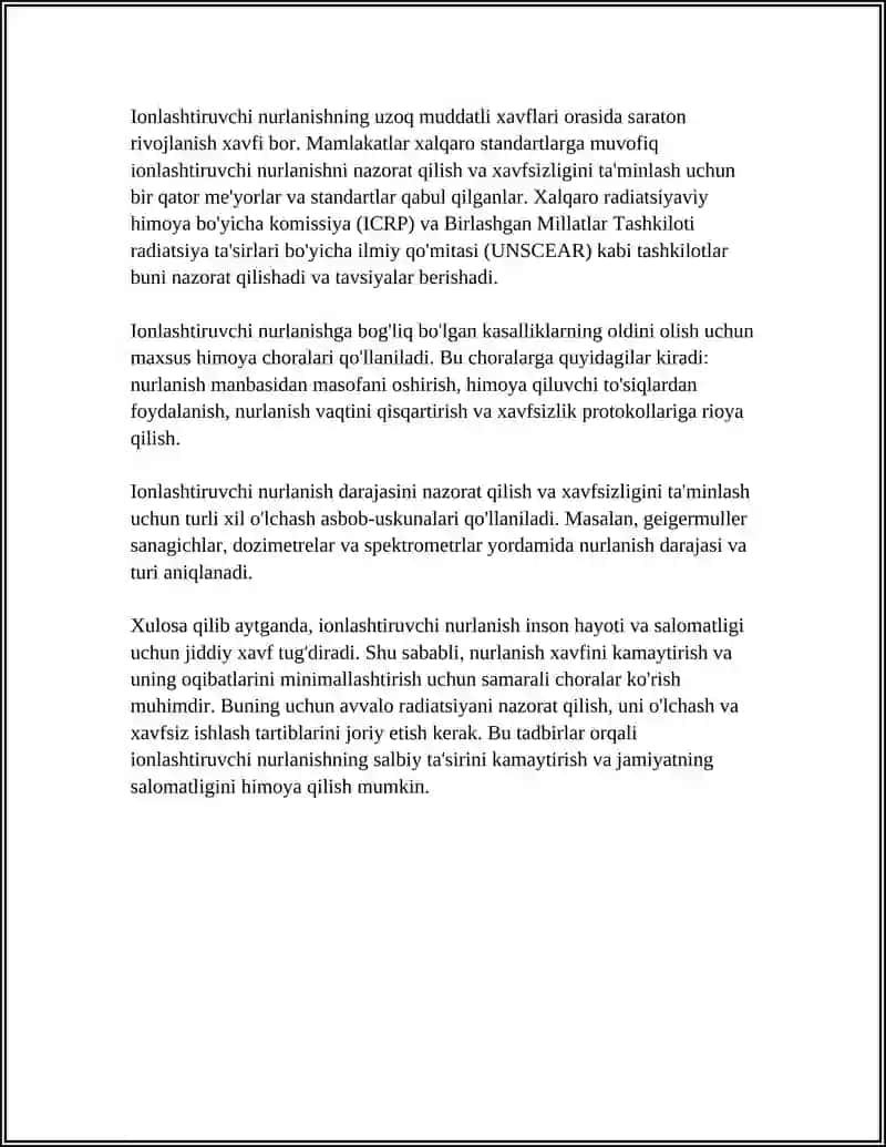 ZARARLI NURLANISHDAN HIMOYALANISH USULLARI 4
