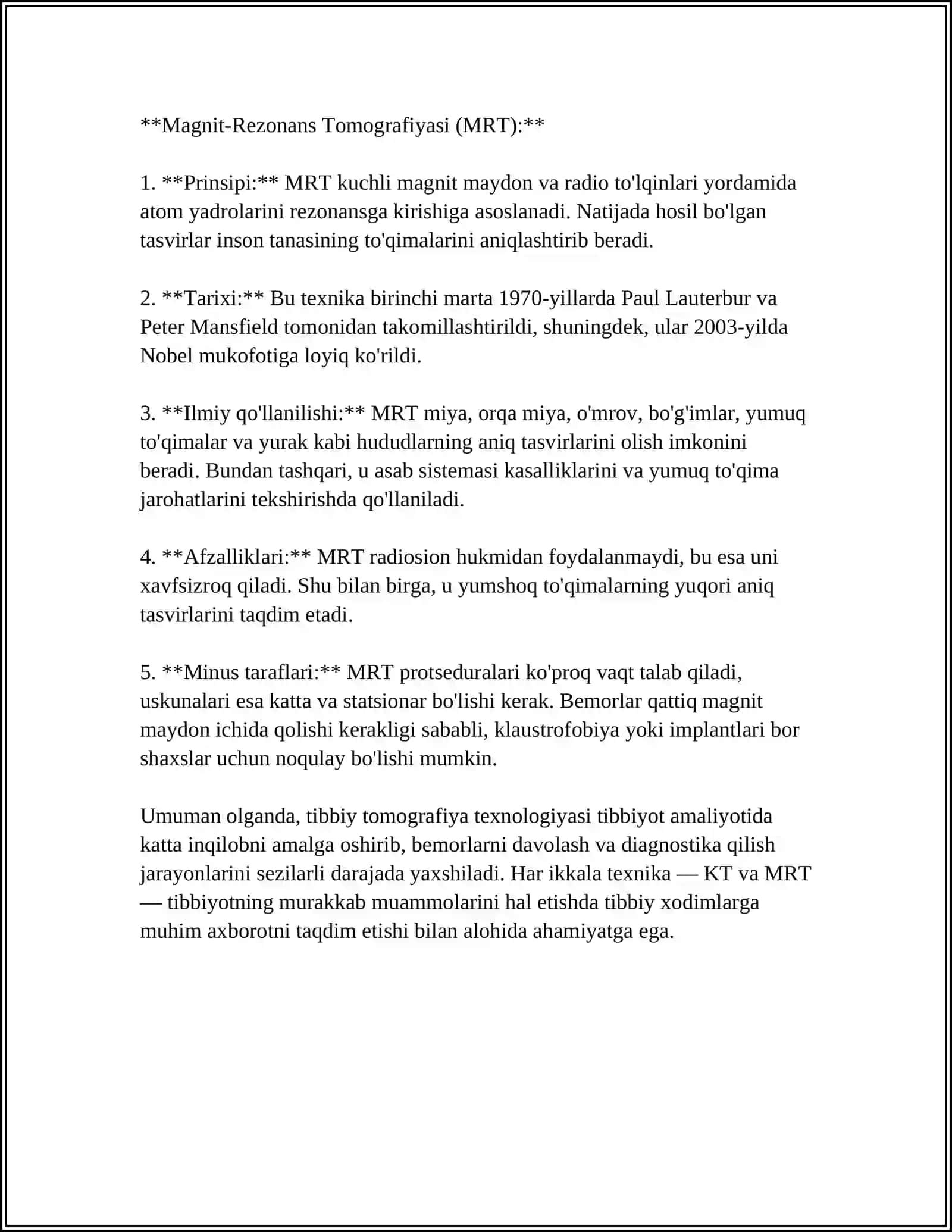 Tibbiy Tomografiya Aparatlarining Ishlash Prinsi 4