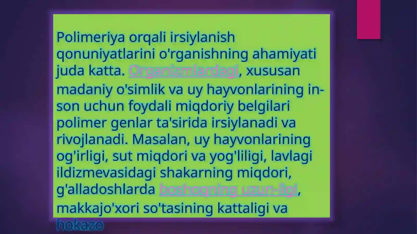 Genlarning polimer ta’sirining seleksiyada ishlatilishi 4