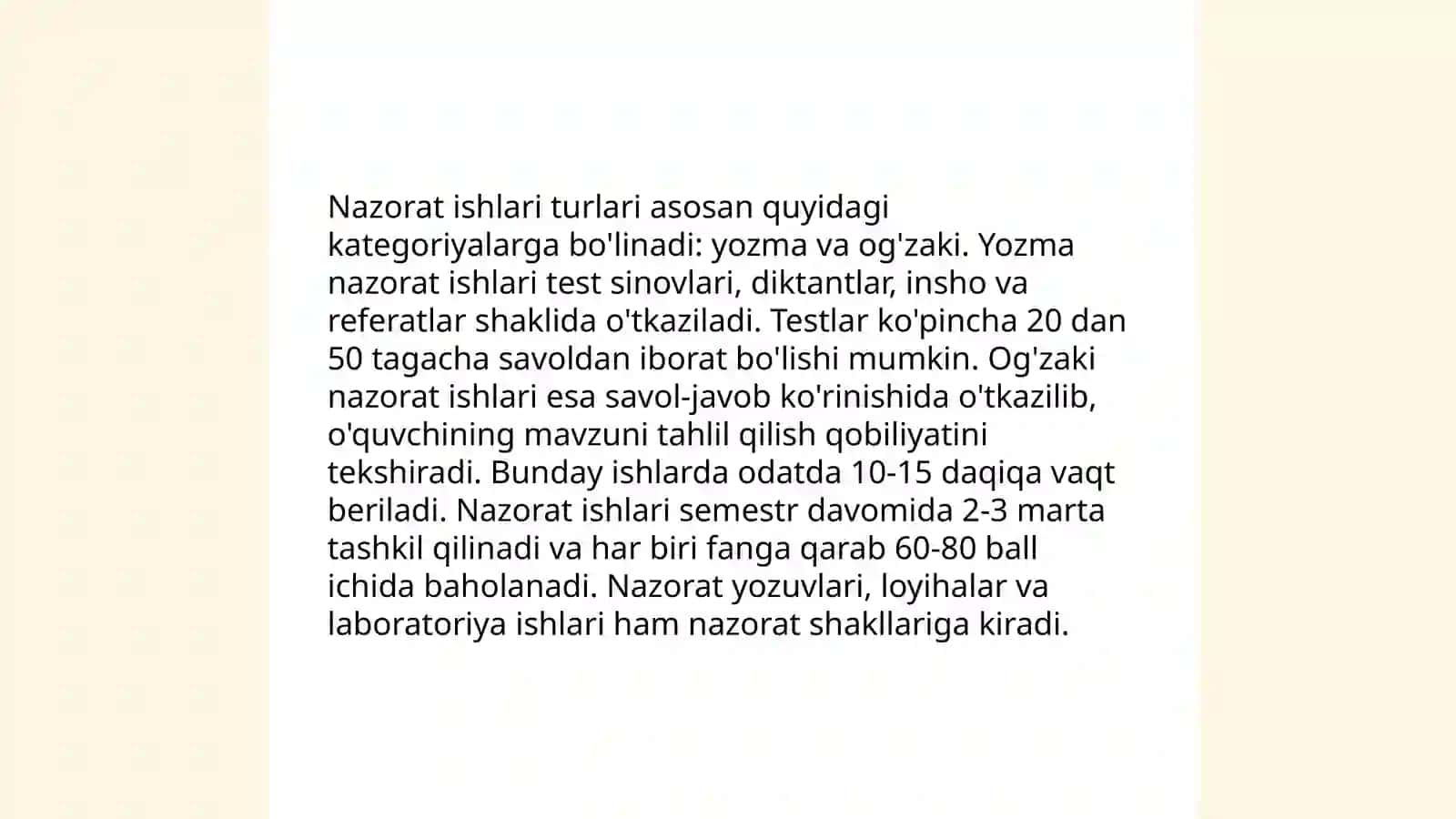 Talabalarni baholash usullari 4