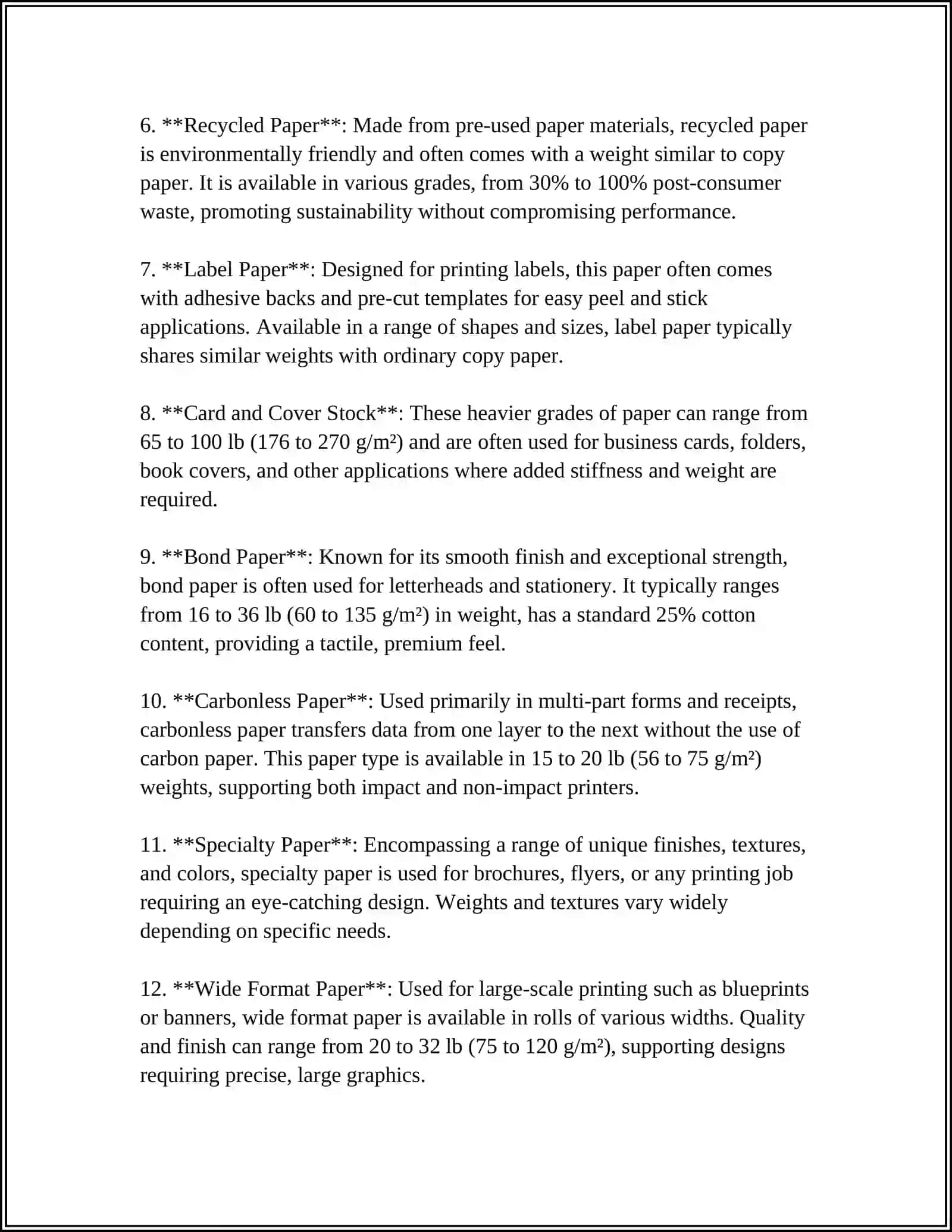 Office Paper Types 4