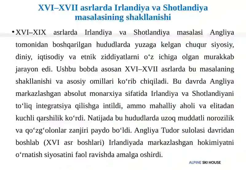 XVI-XIX asrlarda Irlandiya va Shotlandiya masalasi 4