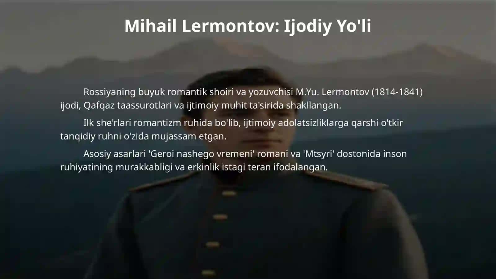 Lermontov va Usmon Nosir she'riyati qiyosiy tahlili 4