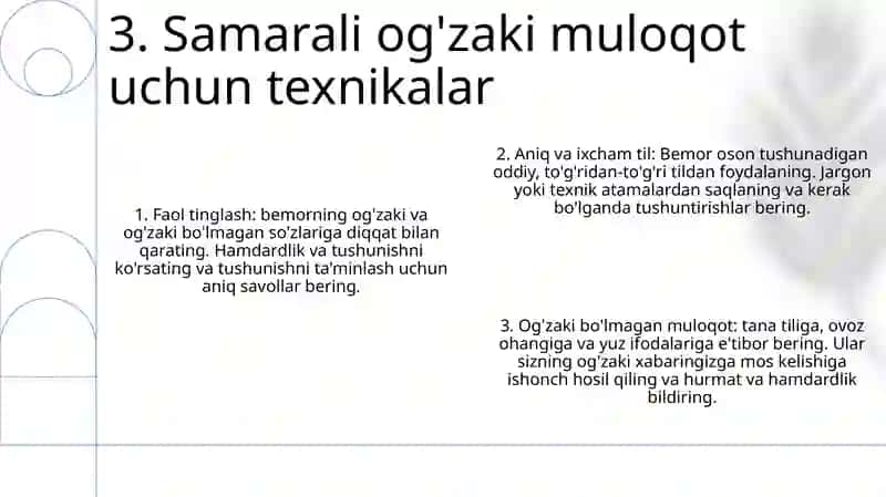 Patsient Bilan Verbal Va Noverbal Muloqot Kõnikmalari 4