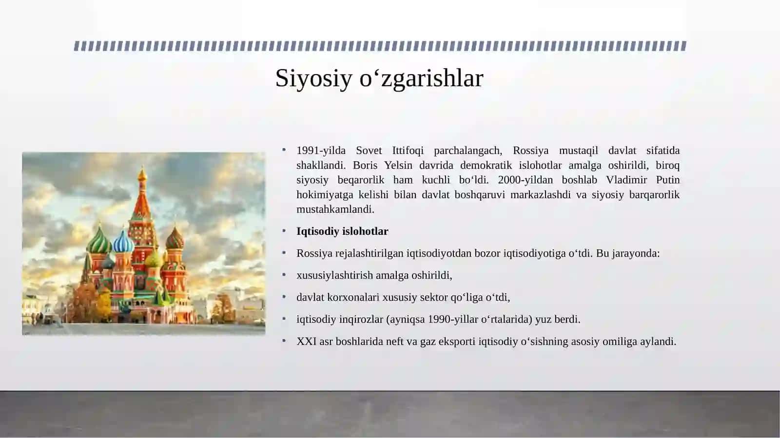 XX asr oxiri XXI asr boshlarida Rossiya 4