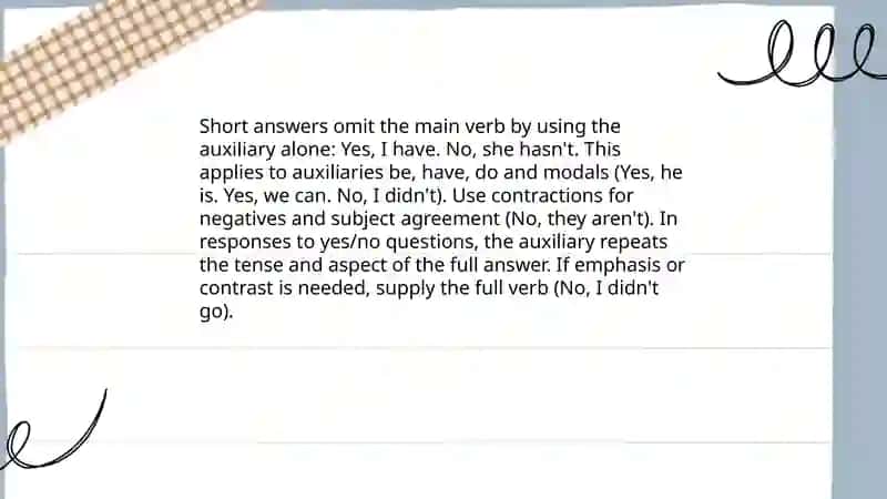 Leaving out words after auxiliary verbs 4