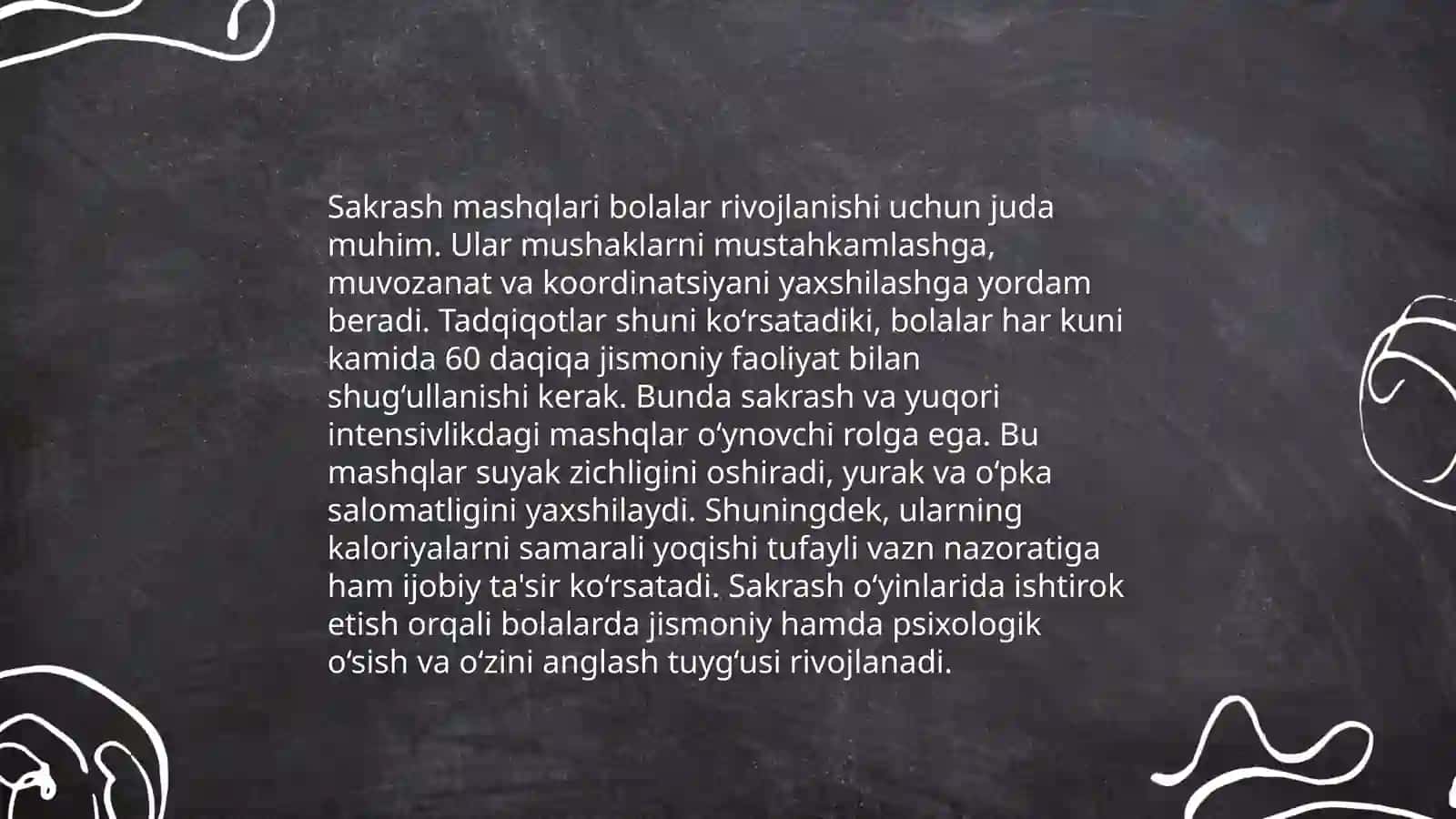 Sakrash va emaklash mashqlarini ahamiyati va o’tkazish 4