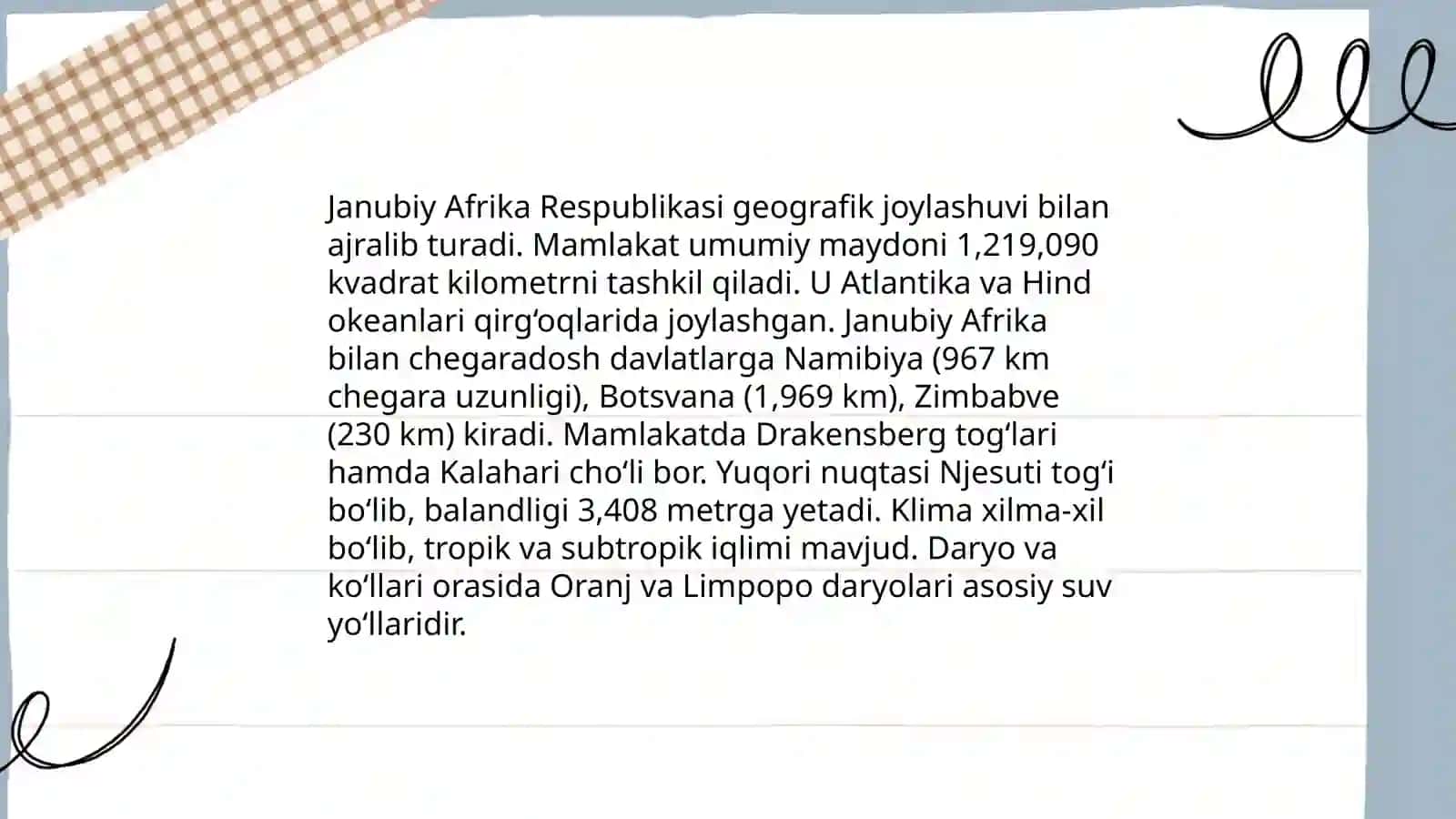 Janubiy Afrika Respublikasi Taʼlim Materiallari 4