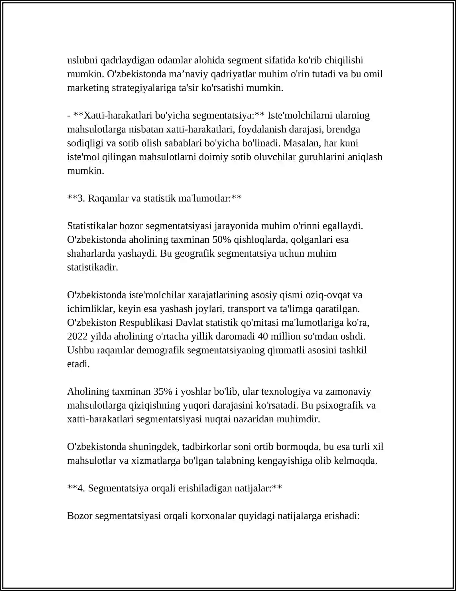 ALOHIDA TOVARLAR VA XIZMATLAR UCHUN QAROR QABUL QILISH (MARKETING FANI UCHUN) 4