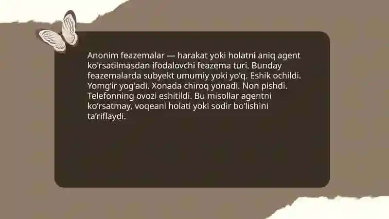 Feazemaning semantik turlari 4